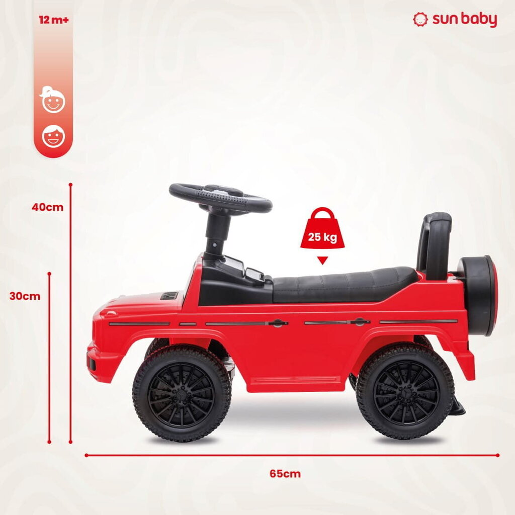 Tõukeauto lastele Mercedes Benz G klass punane Sun Baby hind ja info | Imikute mänguasjad | kaup24.ee