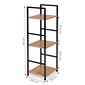 Modernne puidust raamaturiiul metallraamiga ja 3 riiuliga, ModernHome, 80 cm. x 23,5 cm. x 29 cm., must цена и информация | Riiulid | kaup24.ee