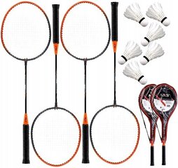 Badmintonikomplekt Nils, 12 tk., must/oranž hind ja info | Sulgpall | kaup24.ee