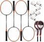 Badmintonikomplekt Nils, 12 tk., must/oranž цена и информация | Sulgpall | kaup24.ee