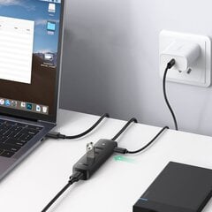 Разветвитель портов, Ugreen, HUB USB-A, 4 x USB 3.2 Gen 1, черный цена и информация | Адаптеры и USB-hub | kaup24.ee