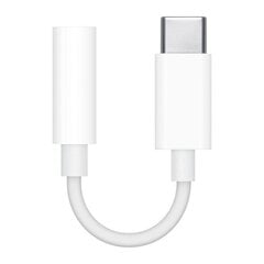 Оригинальный аудиоадаптер, Apple MU7E2ZM/A1, USB-C, мини-джек 3,5 мм, белый цена и информация | Адаптеры и USB-hub | kaup24.ee