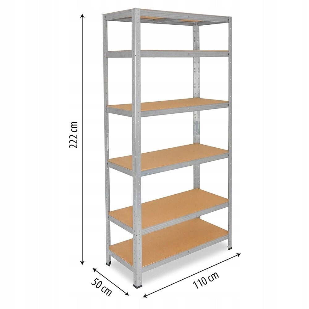 6 TIIVISTUS 222 x110 x 50CM Riiulite kandevõime: 175 KG GWI0612 CHOMIK hind ja info | Riiulid tööriistadele | kaup24.ee