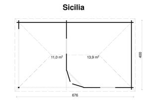 Aiamaja Sicilia, uks ja aknad klaaspaketiga цена и информация | Садовые сараи, дровницы | kaup24.ee