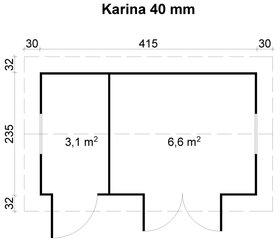 Aiakuur Karina, aknad klaaspaketiga цена и информация | Садовые сараи, дровницы | kaup24.ee