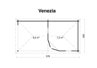 Aiamaja Venezia, uks ja aknad klaaspaketiga цена и информация | Садовые сараи, дровницы | kaup24.ee