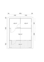 Saunamaja Pekka terrassiga 70 mm цена и информация | Садовые сараи, дровницы | kaup24.ee