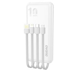 Power aku, Dudao K6Pro1,10000 mAh., universaalne koos USB-C micro USB Lightning kaabliga, valge hind ja info | Akupangad | kaup24.ee