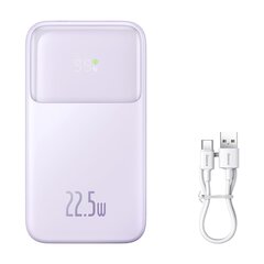 Näidikuga aku, Baseus Comet seeria PPMD101, 10000 mAh., 22,5 W., + USB-A/USB-C kaabel, lillat värvi. hind ja info | Akupangad | kaup24.ee