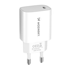 Võrgulaadija, Wozinsky WGWCCW1, 20W USB-C, 100-240 V, valge hind ja info | Akupangad | kaup24.ee