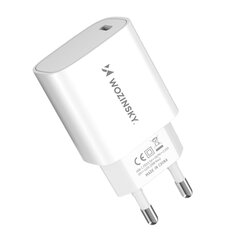 Võrgulaadija, Wozinsky WGWCCW1, 20W USB-C, 100-240 V, valge hind ja info | Akupangad | kaup24.ee