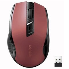 Высокоточная беспроводная мышь, USB 2,4 ГГц, Bluetooth 5.0, Ugreen MU0061, 4000 DPI, красный цена и информация | Аксессуары для компонентов | kaup24.ee