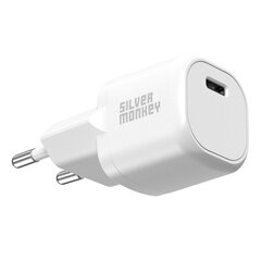 Сетевое мини-зарядное устройство, Silver Monkey, USB-C., 20 Вт, PD, белый цена и информация | Зарядные устройства Power bank | kaup24.ee