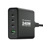 Võrgulaadija, Wozinsky WGCSB1, GaN, 240 W., USB-A, 3x USB-C, must hind ja info | Akupangad | kaup24.ee