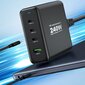 Võrgulaadija, Wozinsky WGCSB1, GaN, 240 W., USB-A, 3x USB-C, must hind ja info | Akupangad | kaup24.ee