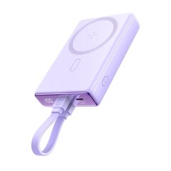 Магнитный аккумулятор, Joyroom JR-PBM011, 10000 мАч, 20 Вт, с подставкой и кабелем Lightning USB-C, фиолетовый цена и информация | Зарядные устройства Power bank | kaup24.ee