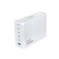 Зарядная станция GaN, Dudao A228EU1, 1x USB-A, 4x USB-C, PD 228 Вт, с кабелем 1,5 м, белая цена и информация | Зарядные устройства Power bank | kaup24.ee