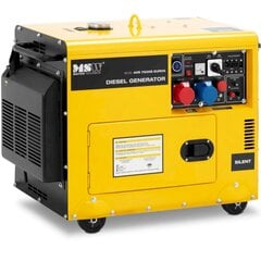 Ratastel diiselgeneraator, MSW-AVR 7500S EURO51, 230/400 V., 7500 W., 8,75 kVA., 16 l. hind ja info | Generaatorid | kaup24.ee