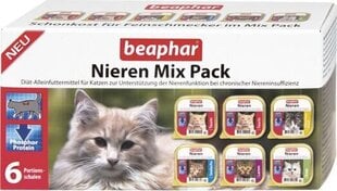 Beaphar Nieren Diet Taurin mix с таурином, курицей, лососем, бараниной и уткой, 6x100 г цена и информация | Кошачьи консервы | kaup24.ee