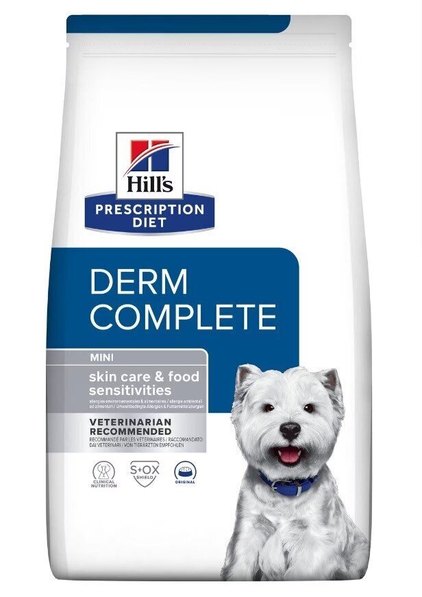 Hill's Derm Complete kuivtoit väikestele koertele, 1,5 kg hind ja info | Kuivtoit koertele | kaup24.ee