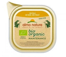 Almo Nature Bio Organic märgtoit kanaga, 100 g hind ja info | Konservid koertele | kaup24.ee