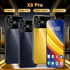 Оригинальный смартфон X8 Pro 7,3 дюйма, глобальная версия, 16 ГБ + 1 ТБ, Snapdragon 8 gen3, Android14, 50 + 108 МП, 4G/5G, NFC. цена и информация | Мобильные телефоны | kaup24.ee