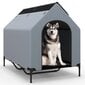 Costway 2 in 1 Dog Kennel &amp; Tõstetud koera voodi Koerte lamamistool väljas hingava võrgusilmaga hall, 84 x 132 x 114 cm hind ja info | Pesad, kuudid | kaup24.ee