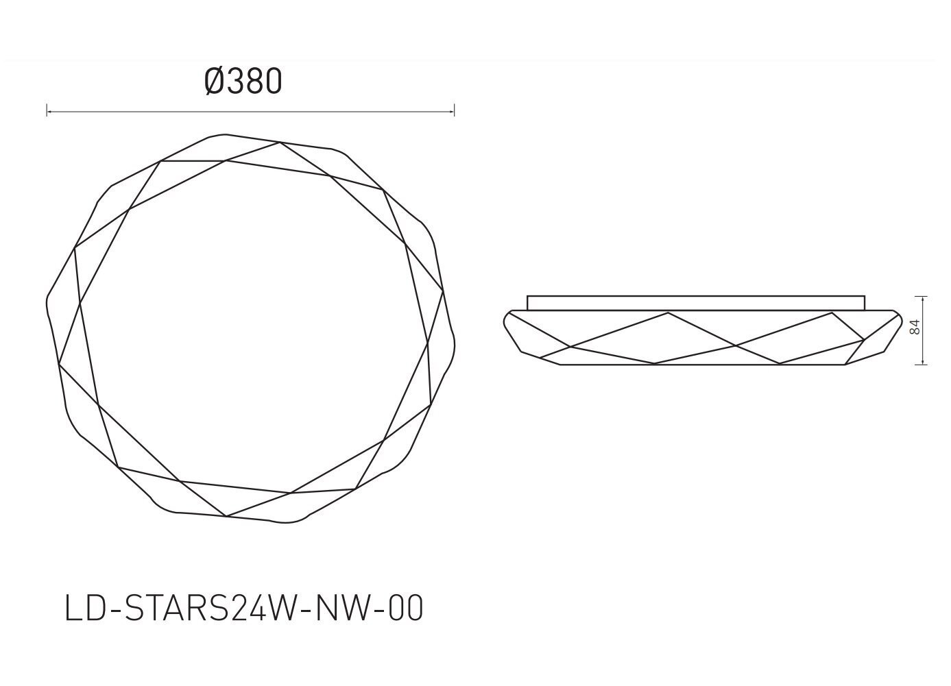 Pinnapealne LED-laevalgusti STARS BIS, ümmargune, valge, Ø330mm, 4000K, 24W, 1920lm, IP54, LD-STARS24W-NW-00 hind ja info | Laelambid | kaup24.ee