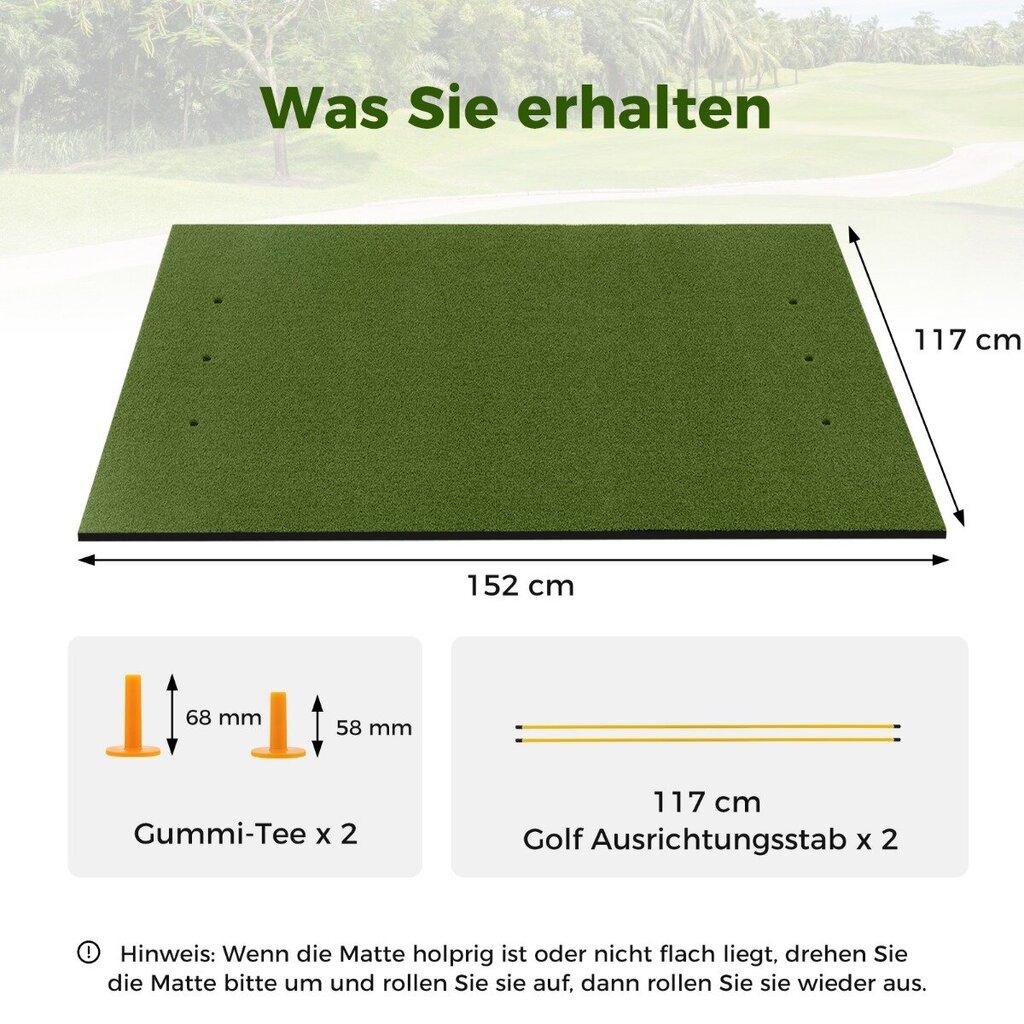 Costway 3 in 1 golfi löögimatt Kvaliteetne kunstmuru löögimatt 60" x 47" hind ja info | Golf | kaup24.ee