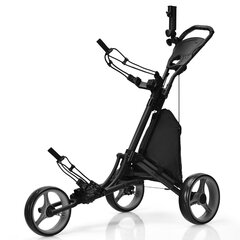 Costway Golf Käru 3 rattaga golfikäru golfikäru golfi kokkupandav golf caddy golfikäru valmistatud alumiiniumhallist цена и информация | Гольф | kaup24.ee