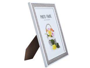 Фоторамка 15x21 A5 PHOTO FRAME HANGING STANDING БЕЛЫЙ С СЕРЫМ УЗОРОМ цена и информация | Рамки, фотоальбомы | kaup24.ee