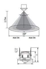 Потолочный детектор движения MERGE ADJ-O цена и информация | Датчики | kaup24.ee