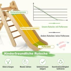 Costway 2-in-1 kolmnurga ronimiskomplekt Kolmnurgad Naturaalsest puidust valmistatud ronimisredel цена и информация | Горки и лесенки | kaup24.ee