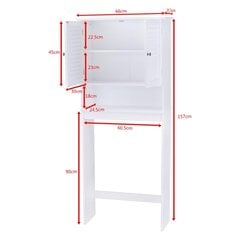 Costway eraldiseisev WC-riiul, valge hind ja info | Vannitoa- ja valamukapid | kaup24.ee