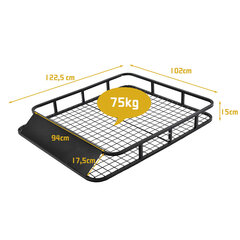 Costway universaalne katuseraam auto pakiraami katusekorv terasest 122,5 x 102 x 15 cm must hind ja info | Lisaseadmed | kaup24.ee