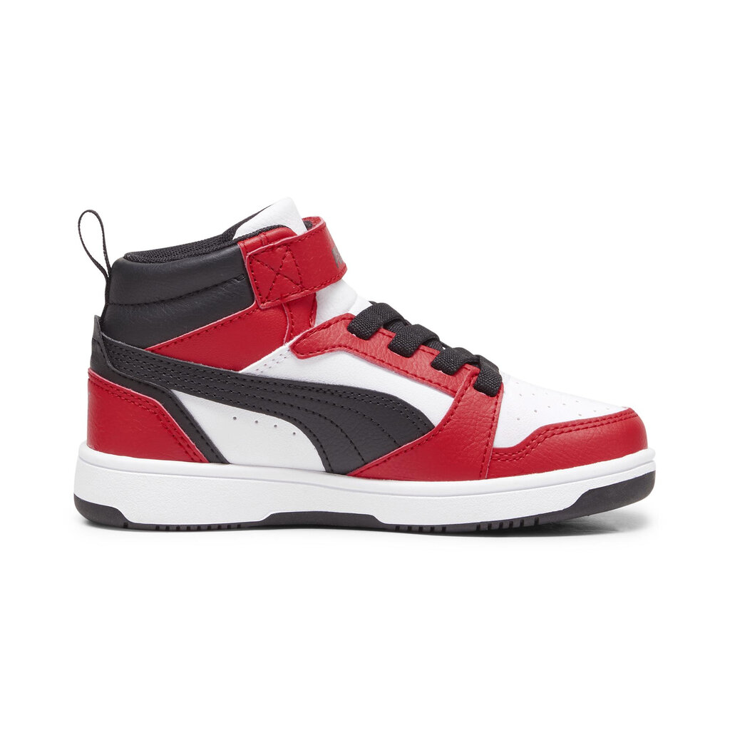 Puma Lastejalatsid Rebound V6 Mid Jr White Black Red 393832 03 393832 03/1.5 hind ja info | Spordi- ja vabaajajalatsid meestele | kaup24.ee