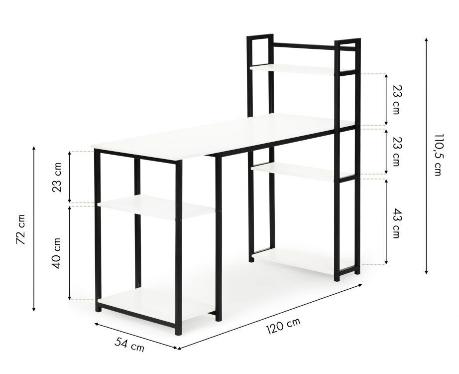 Arvutilaud kontorilaud + raamaturiiulid ModernHome цена и информация | Arvutilauad, kirjutuslauad | kaup24.ee