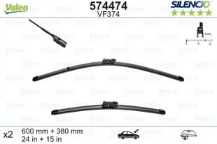 Kojameeste komplekt Valeo Silencio VF374 600/380mm VW, SKODA, AUDI, SEAT цена и информация | Дворники | kaup24.ee