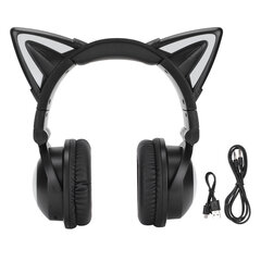 Cat Ear Bluetooth-peakomplekt Stereopeakomplekt mikrofoniga LED Armas kassipeakomplekt tüdrukutele ja lastele hind ja info | Kõrvaklapid | kaup24.ee