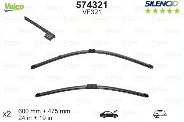 Kojameeste komplekt Valeo Silencio VF321 600/475mm BMW E90/91/92 цена и информация | Kojamehed | kaup24.ee