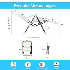 Costway Patio lamamistool jalatoega Kokkupandav lamamistool Valge hind ja info | Aiatoolid | kaup24.ee