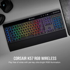 CORSAIRCorsair K57 RGB juhtmevaba mänguklaviatuur (NA paigutus) 5C015-NA hind ja info | Klaviatuurid | kaup24.ee