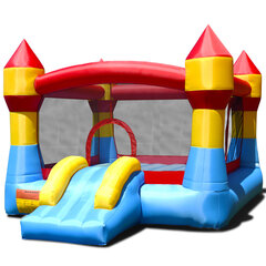 Costway Bouncy Castle täispuhutav mänguloss, liumägiga värviline 370 x 280 x 230 cm hind ja info | Täispuhutavad veemänguasjad ja ujumistarbed | kaup24.ee