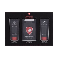 Kehahoolduse komplekt Lamborghini Classico meestele: Tualettvesi 125 ml + dušigeel 100 ml + habemeajamisjärgne palsam 100 ml hind ja info | Meeste parfüümid | kaup24.ee