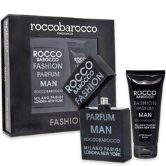 Kehahoolduse komplekt Roccobarocco Fashion Man EDT meestele: Tualettvesi 75 ml + habemeajamisjärgne palsam 100 ml hind ja info | Meeste parfüümid | kaup24.ee