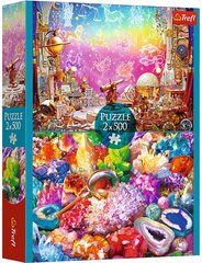 Puzzle Trefl 2x500 elemendid Space ja kristallid цена и информация | Песочницы, песок | kaup24.ee