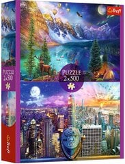 Puzzle 2x500 Tour of America Trefl hind ja info | Liivakastid, liiv ja mänguasjad | kaup24.ee