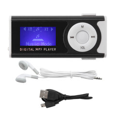 Портативный спортивный MP3-фонарик Mini BackClip LCD Mini Screen Music Media Player (черный) цена и информация | Наушники | kaup24.ee