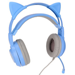 Игровая гарнитура SYG25 Cat Ear с разъемом USB+3,5 мм, игровые наушники с поддержкой регулировки громкости и отключения микрофона (синяя) цена и информация | Наушники | kaup24.ee