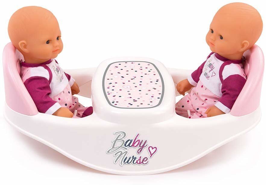 Kaksikute nukkude söötmistool Smoby Baby Nurse, 220344 цена и информация | Tüdrukute mänguasjad | kaup24.ee